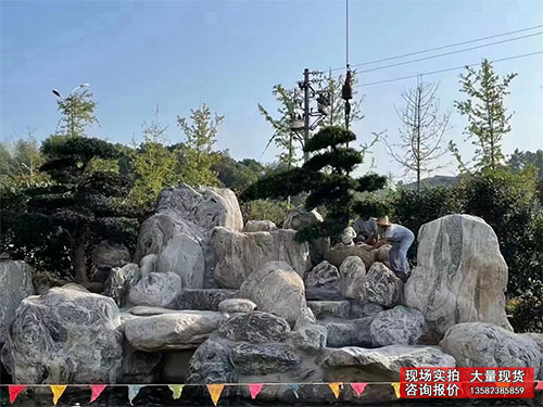 别墅景区天然水冲石按吨批发